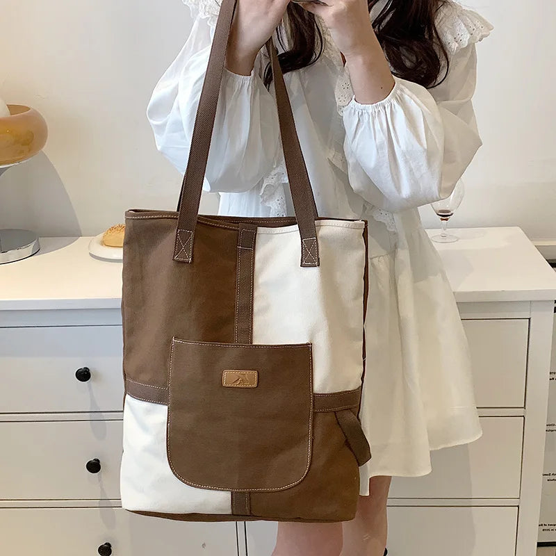 Patchwork Canvas Women Totes Travel Girls Shopping Bag