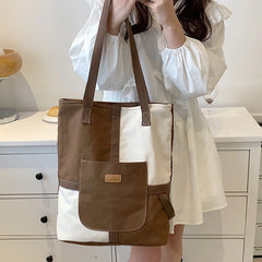 Patchwork Canvas Women Totes Travel Girls Shopping Bag