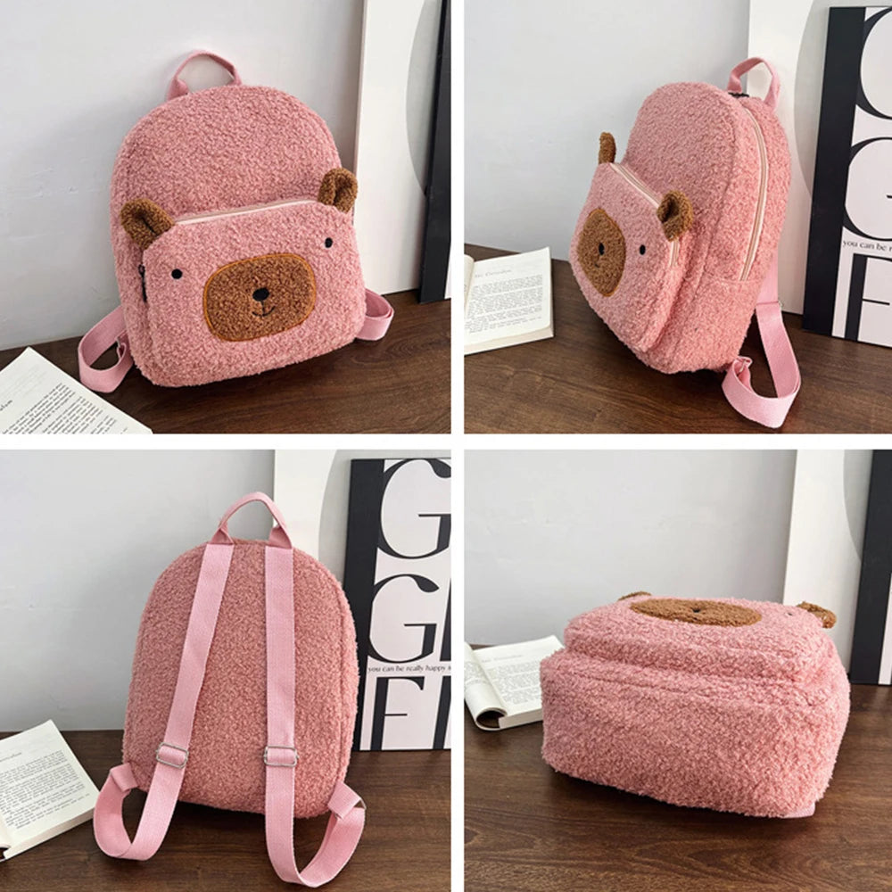 Personalized Embroidery Name Bear Backpack Children Travel Rucksack