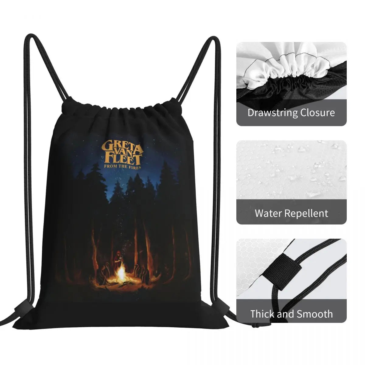 Greta Van Fleet From The Fires Gym Bag Portable Backpack