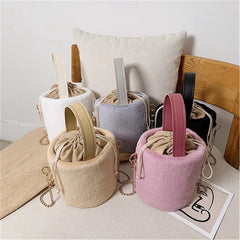 Fur Bucket Bag Wild Lady Candy Shoulder Bag