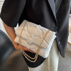 Leather Flap Crossbody Bag Chain Shoulder Bag