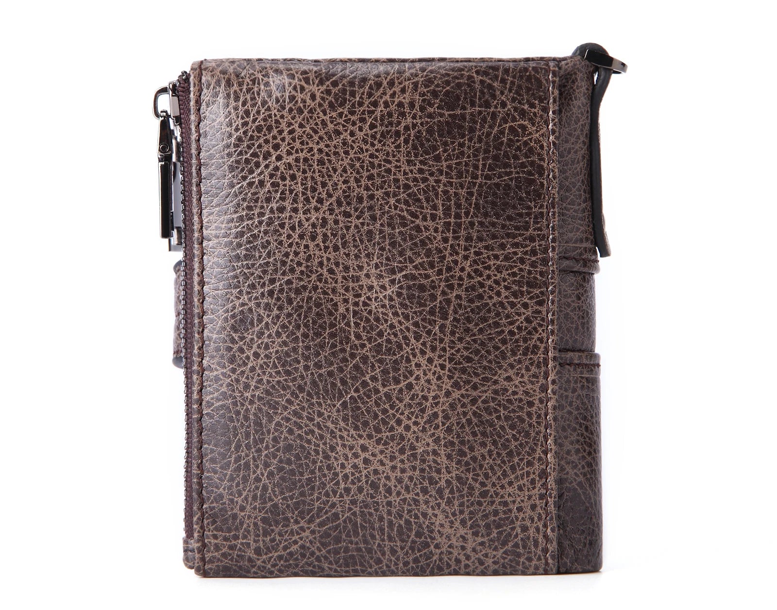 RFID Men wallet Leather Man Purse buckle zipper Retro Cow leather male wallet