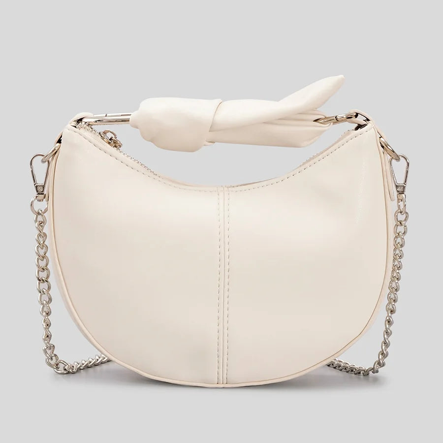 Retro High-end Saddle Bag Casual All-match Bow Hand-held Messenger Womens