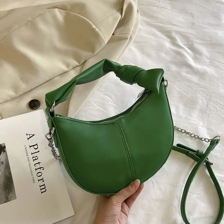 Retro High-end Saddle Bag Casual All-match Bow Hand-held Messenger Womens