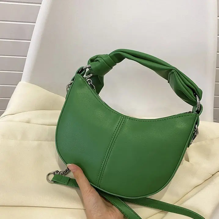 Retro High-end Saddle Bag Casual All-match Bow Hand-held Messenger Womens