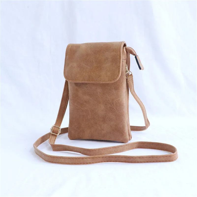 Retro Single Shoulder Messenger Bag Mini Small Compartment Large Screen Mobile P