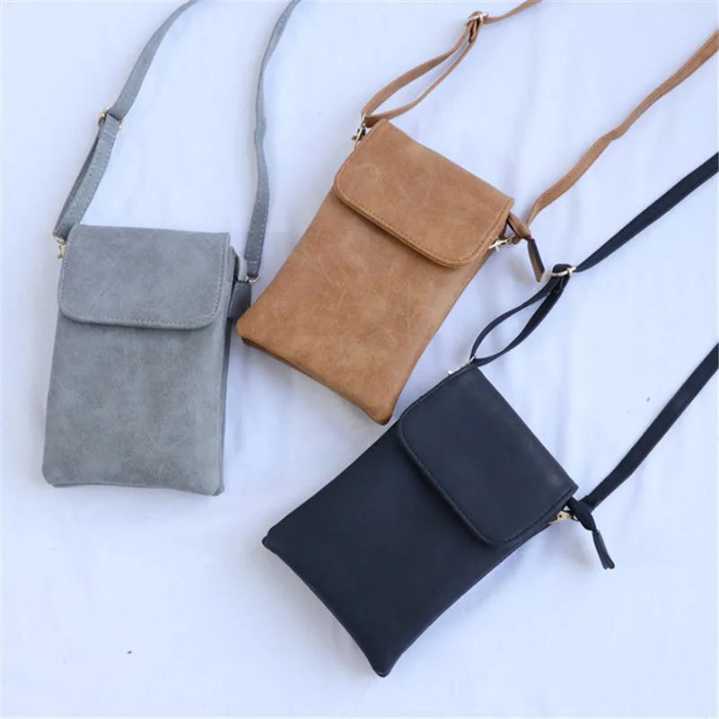 Retro Single Shoulder Messenger Bag Mini Small Compartment Large Screen Mobile P