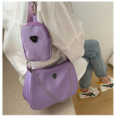 Retro Women Crossbody Bag Crescent Chain Underarm Bag