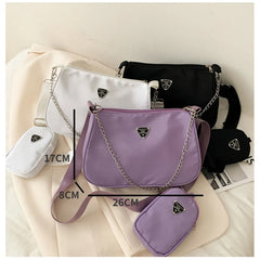 Retro Women Crossbody Bag Crescent Chain Underarm Bag