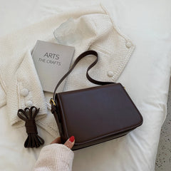 Retro Women PU Leather Shoulder Bags Flap Crossbody Bags