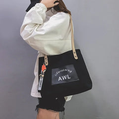 Retro Women Shopping Bag Canvas Cloth Shoulder Handbag
