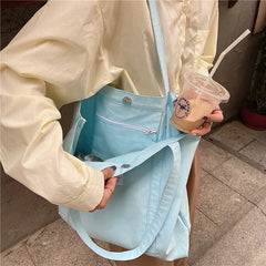 Retro Women's Canvas Shoulder Bag Small Fresh Tote Bag