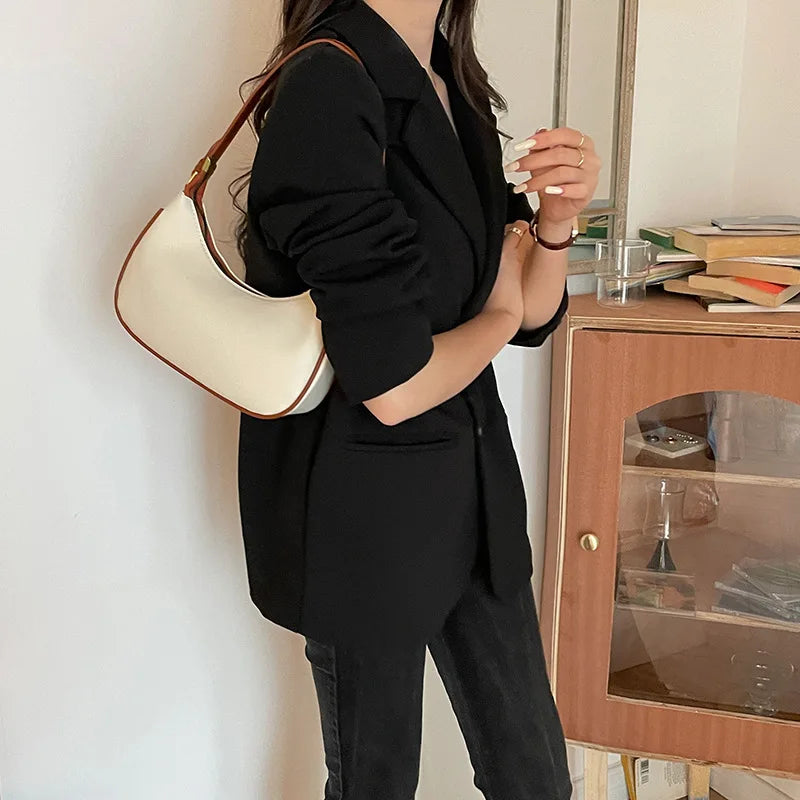 Half Moon Hobo Handbag Women Totes Zipper Underarm Bag