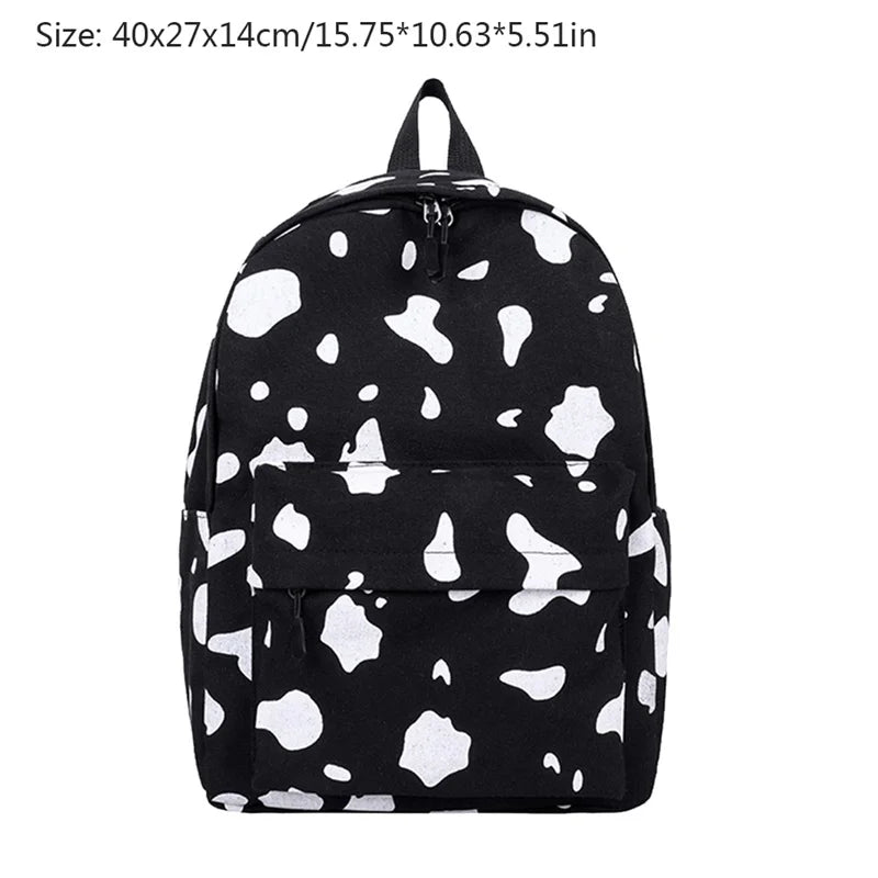 Cow Pattern Backpack for Girls School Teenagers Vintage Casual