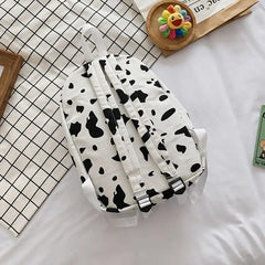 Cow Pattern Backpack for Girls School Teenagers Vintage Casual