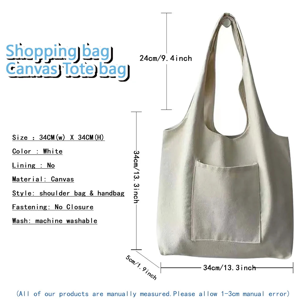 Canvas Vest Bag Tote Bag Women Shoulder Bag Letter Pattern Handbag