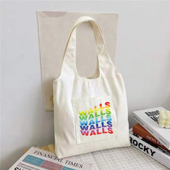 Canvas Vest Bag Tote Bag Women Shoulder Bag Letter Pattern Handbag