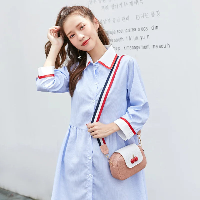 Solid Crossbody Bag for Women Fruits Small Zipper Handle Bag