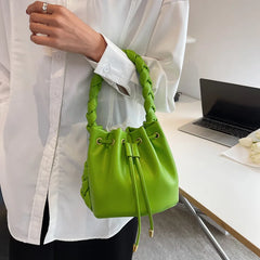 Pleated Shoulder Bag with Crossbody Strap