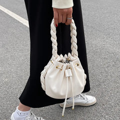 Pleated Shoulder Bag with Crossbody Strap