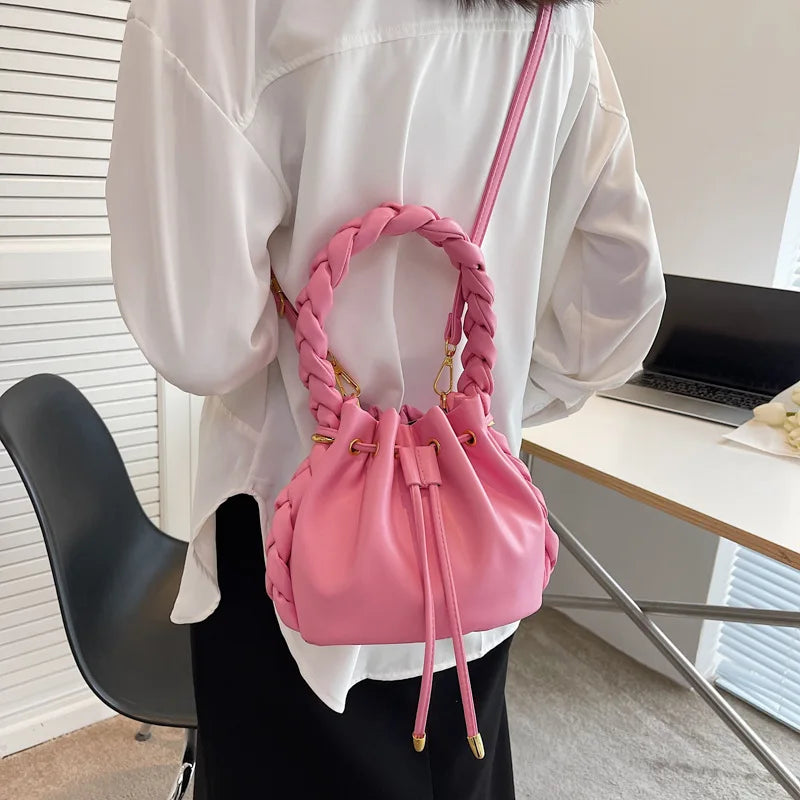 Pleated Shoulder Bag with Crossbody Strap