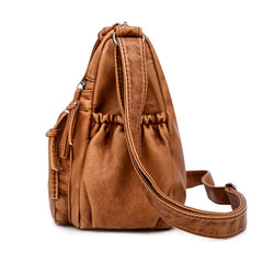 Women's Soft PU Leather Shoulder Bag Crossbody Multi-pocket Messenger Handbag