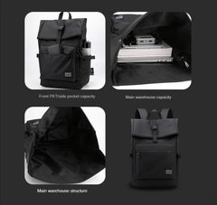 Men's Leisure Travel Backpack Large Capacity Lightweight Schoolbag