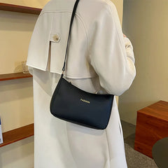Solid Pu Leather Women Shoulder Bag