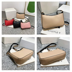 Solid Pu Leather Women Shoulder Bag