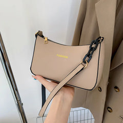 Solid Pu Leather Women Shoulder Bag