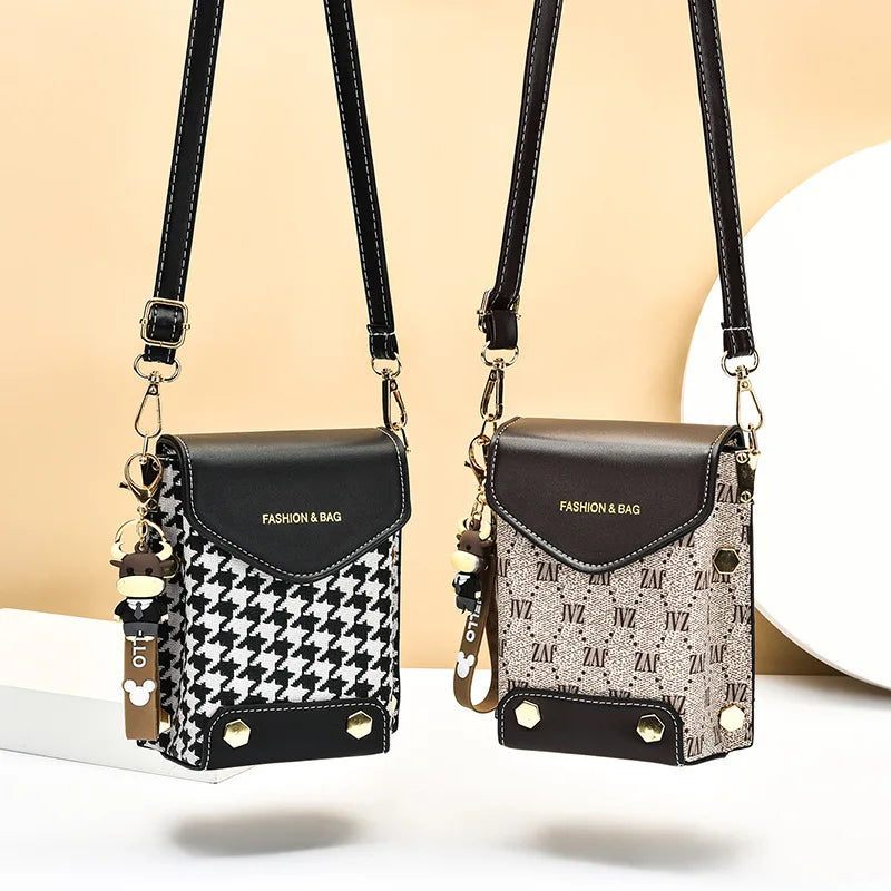 Women's Soft Leather Mobile Shoulder Bag