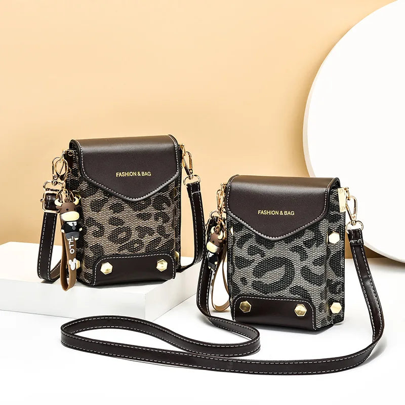 Women's Soft Leather Mobile Shoulder Bag