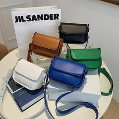 Solid Pu Leather Crossbody Bag for Women