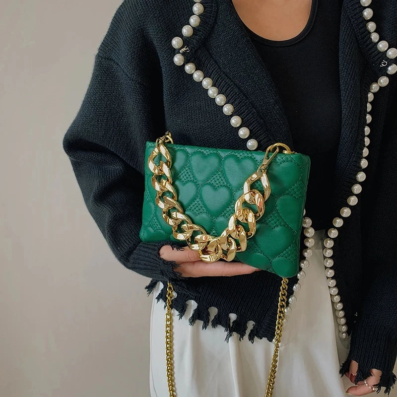 Small Chain PU Leather Underarm Bag for Women Totes Shoulder Bag