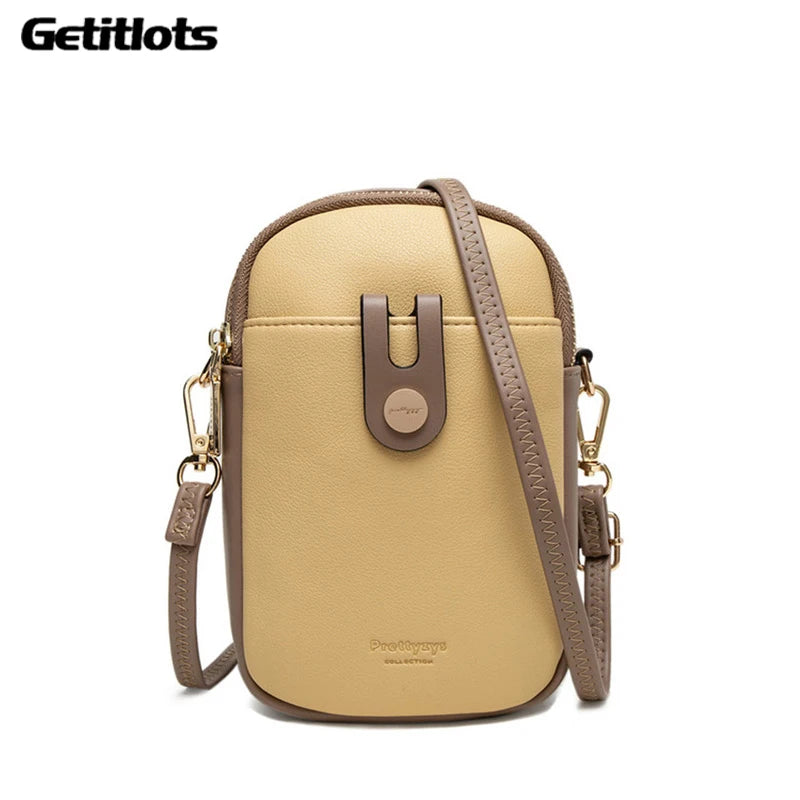 Small Crossbody Bag Mini PU Leather Shoulder Messenger Bag for Women Yellow