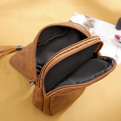 PU Leather Shoulder Bag Crossbody Tassel Purse Mini Messenger