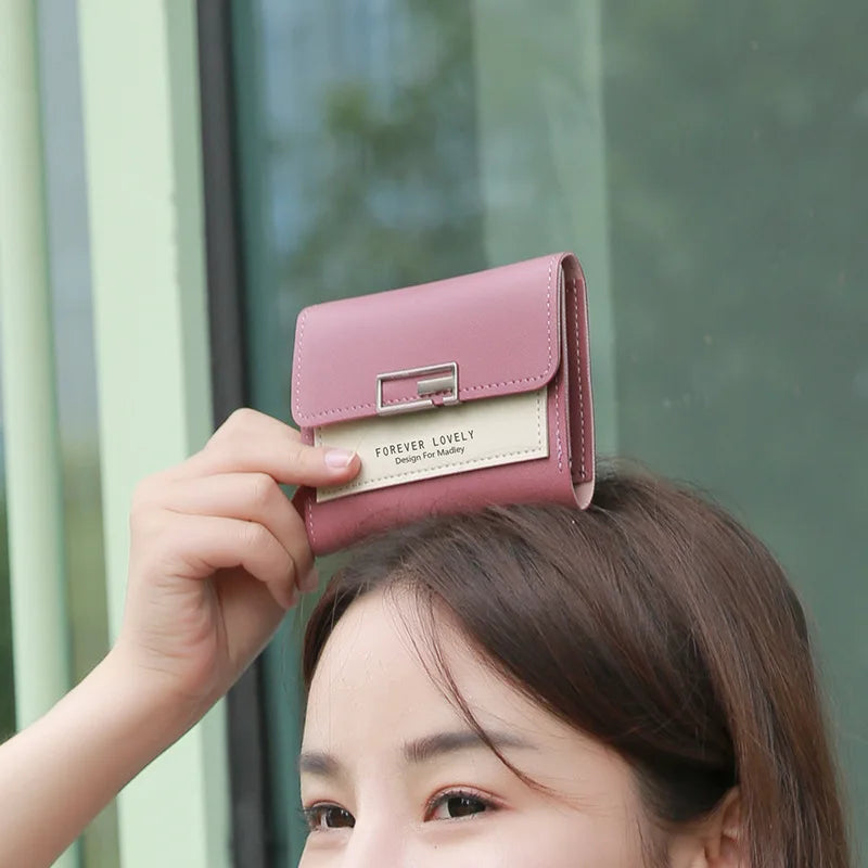 Small Wallet Female Short Section Tide Folding Personality Student Mini Wallet L
