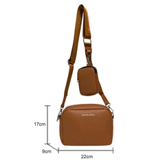 Classic Crossbody Bag with Wide Fabric Strap for Women
