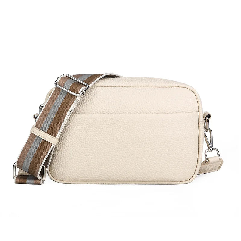 Classic Crossbody Bag Wide Strap Zipper Shoulder Bag