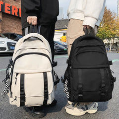 Waterproof Nylon Women Backpack Double Buckle Student Bag