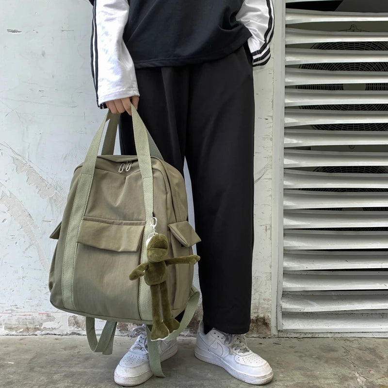 Waterproof Nylon School Backpack for Teenage Girl