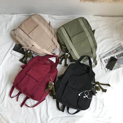 Waterproof Nylon School Backpack for Teenage Girl