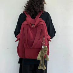 Waterproof Nylon School Backpack for Teenage Girl