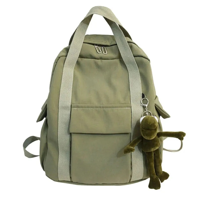 Waterproof Nylon School Backpack for Teenage Girl