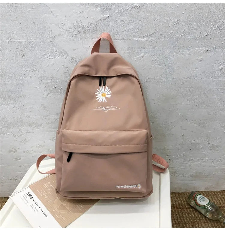 College Wind Women SchoolBag Solid Backpack Girl School Bags for Teenage