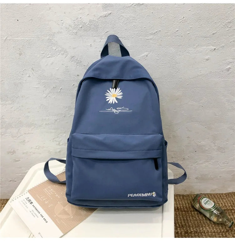 College Wind Women SchoolBag Solid Backpack Girl School Bags for Teenage