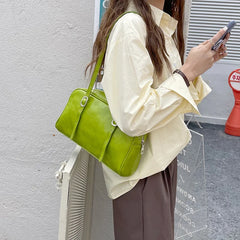 Spring Green Ladies Handbags Pu Leather Shoulder Bags Vintage Female Casual Tote