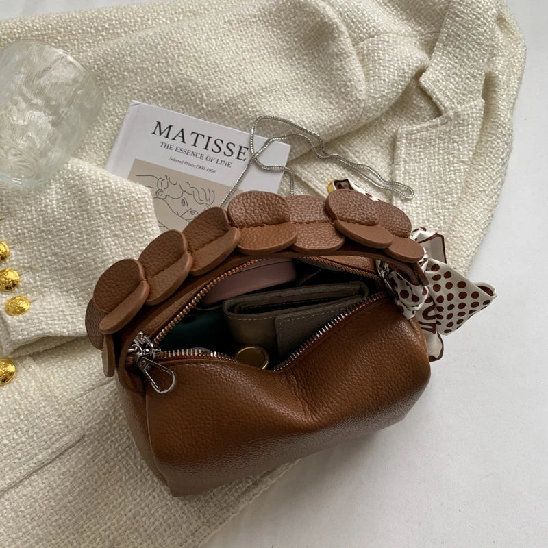 Soft Leather Crossbody Bag Vintage Shoulder Bag Zipper Purse for Women