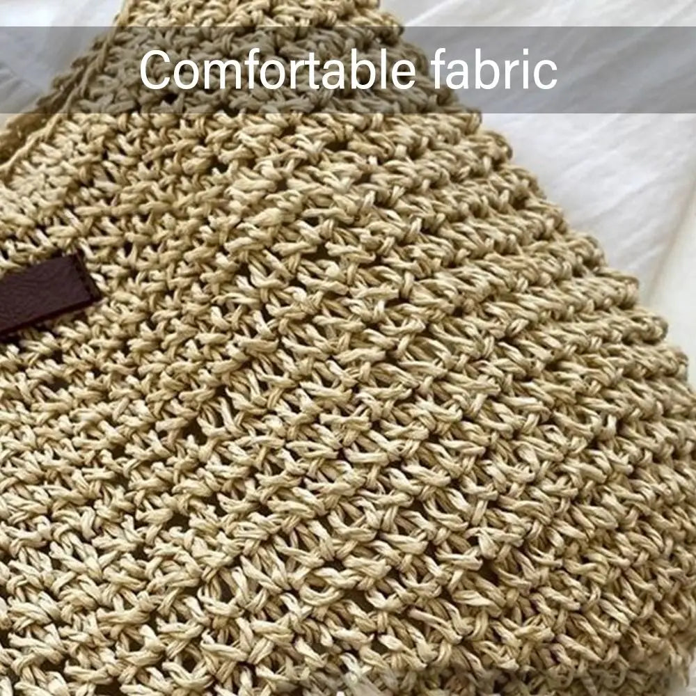 Straw Knitted Purses Milk White/Coffee Women Handbag Beach Bag